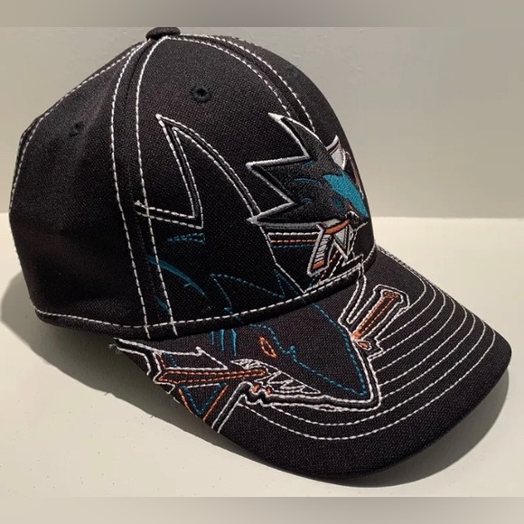San Jose Sharks Fitted Cap, Men's  L / XL, Official Reebok NHL - Picture 3 of 8